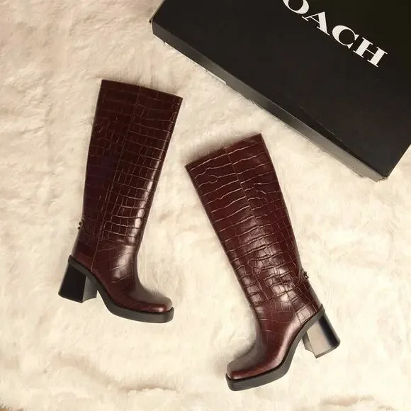 Women's Coach Boot Sculpted C Tall Maple NWT 6 - Picture 2 of 15